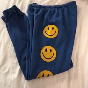 Blue Smiley Face Joggers